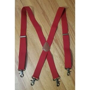 AYOSUSH Suspenders Swivel Snap Hooks Red Elastic Stretch